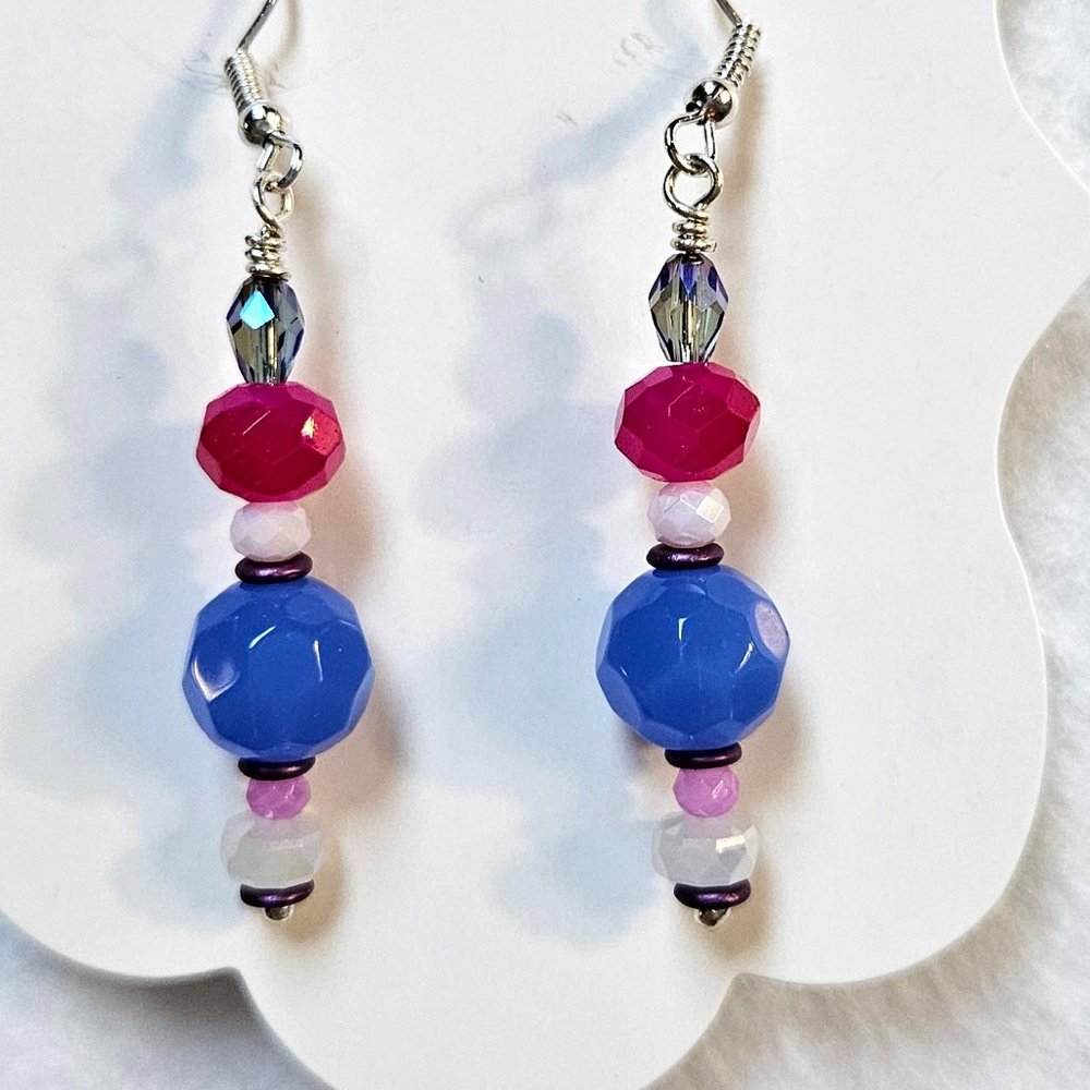 J28 Handmade Pink and Dangle Earrings